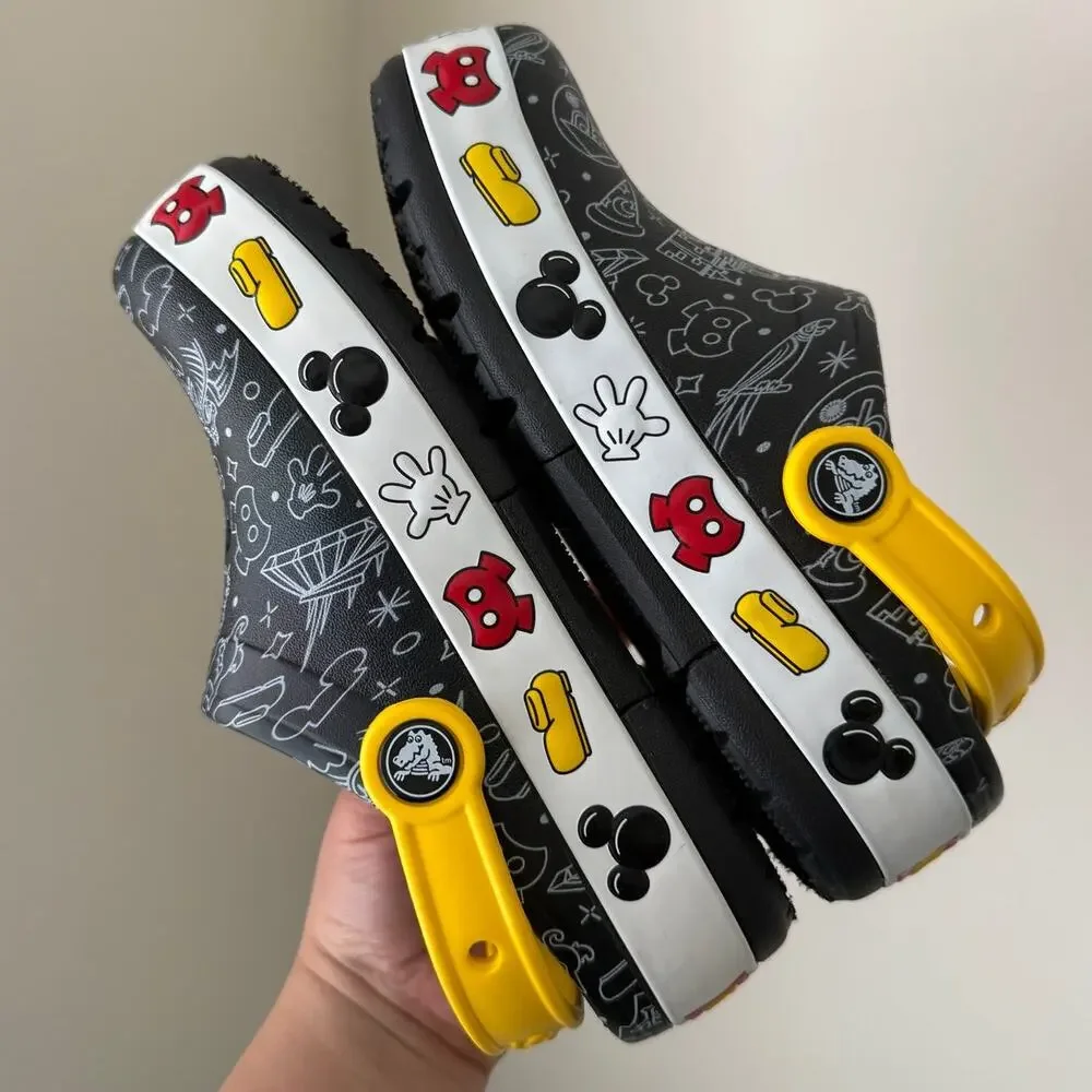 Crocs Kids Disney Mickey Mouse Lights Clogs Size J 1 Unisex Comfy Walk Outdoor
